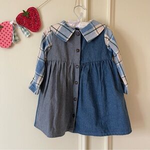 Wild Wawa Clementine denim blue toddler dress size 2-3 years